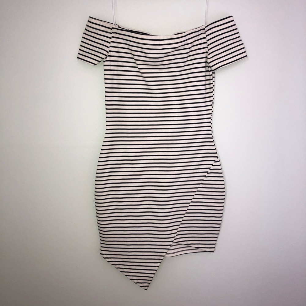 Asymmetrical stripe dress